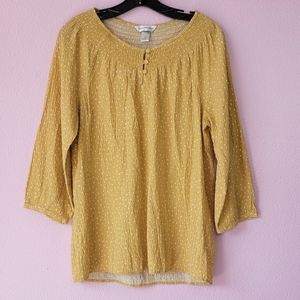 Christopher & Banks Women's Polka Dot  3/4 Sleeve Top/ M